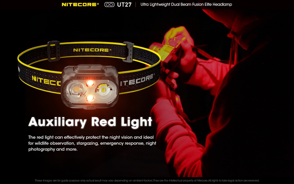 Nitecore UT27 Headlamp Dual Beam Headlight 800 lumens USB Rechargeable  Waterproof Camping Head lamp