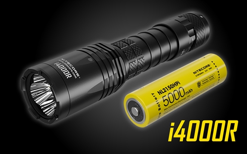 NITECORE i4000R 4400 Lumen Long-Throw USB-C Rechargeable Tactical Flashlight with 5000mAh battery