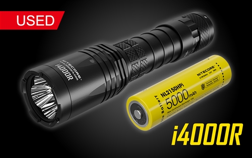 NITECORE i4000R 4400 Lumen Long-Throw USB-C Rechargeable Tactical Flashlight with 5000mAh battery - Used