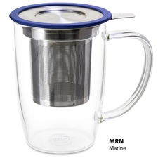 NewLeaf Glass Tall Tea Mug with Infuser & Lid