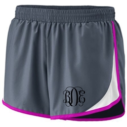 Monogrammed Running Short with Contrast Trim