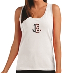 American Flag Monogram Tank Top in White