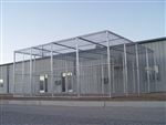 24'W x 24'D x 10'H Exotic Animal Enclosure with Front & Rear Entry & Center Shift Gate