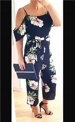 SOLD OUT<BR>Elodie Black Floral<br>Jumpsuit