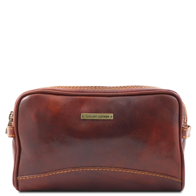 TL140850 IGOR Leather Toiletry Bag - BROWN