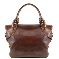 Ilenia Brown Leather Shoulder Bag for Women by Tuscany Leather