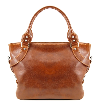 Ilenia Honey Leather Shoulder Bag for Women by Tuscany Leather