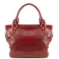 Ilenia Red Leather Shoulder Bag for Women by Tuscany Leather