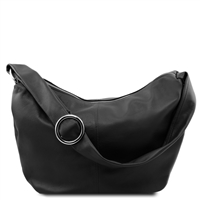 TL140900 Yvette Hobo Bag - Black by Tuscany Leather