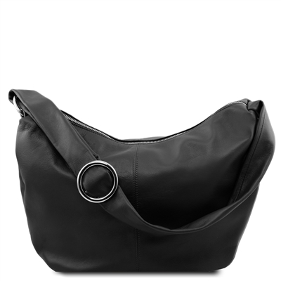 TL140900 Yvette Hobo Bag - Black by Tuscany Leather