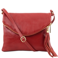 TL Young Soft Leather Shoulder Bag for Women in Red by Tuscany Leather