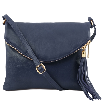 TL Young Soft Leather Shoulder Bag for Women in Dark Blue by Tuscany Leather