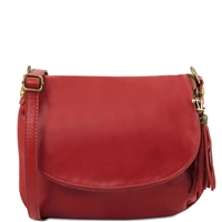 TL141223 Soft Leather Shoulder Bag - Red by Tuscany Leather