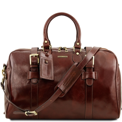 TL141248 Voyager Large Leather Duffel Bag by Tuscany Leather