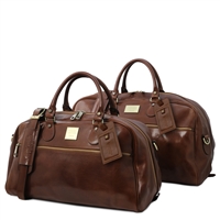TL141258 Magellan Leather Travel Bag Set by Tuscany Leather