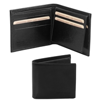 TL141353 Leather wallet for men - Black by Tuscany Leather