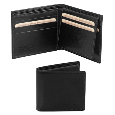 TL141353 Leather wallet for men - Black by Tuscany Leather