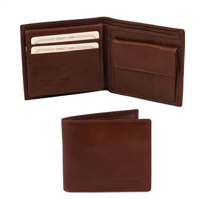 TL141377 Leather wallet for men - Brown by Tuscany Leather