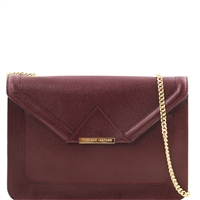TL141417 Iride Leather Clutch Bag - Bordeaux by Tuscany Leather