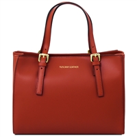 Aura Leather Handbag - Red by Tuscany Leather