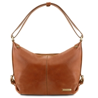 Sabrina Leather Hobo Bag - Honey by Tuscany Leather