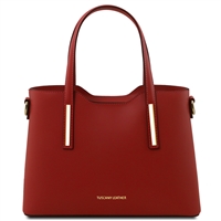 Olimpia Small Red Leather Tote Bag by Tuscany Leather