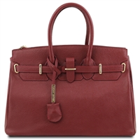 TL141529 Red Leather Handbag by Tuscany Leather