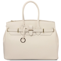 TL141529 Leather Handbag - Beige by Tuscany Leather