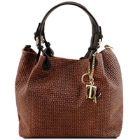 Suede Shopper Bag - Cinnamon by Tuscany Leather