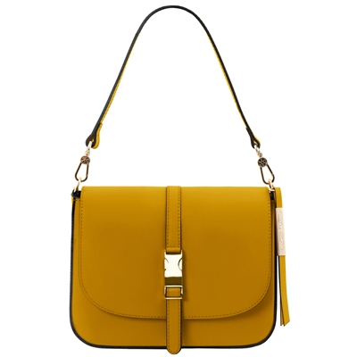 TL141598 Nausica Shoulder Bag for Women - Mustard by Tuscany Leather