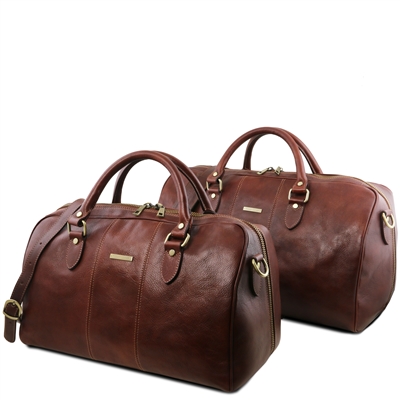 TL141659 Lisbona Leather Duffel Bag Set by Tuscany Leather