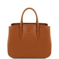 TL141728 Camelia Leather Handbag - Cognac by Tuscany Leather