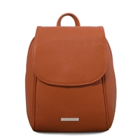 TL141905 Leather Backpack for Women - Cognac by Tuscany Leather