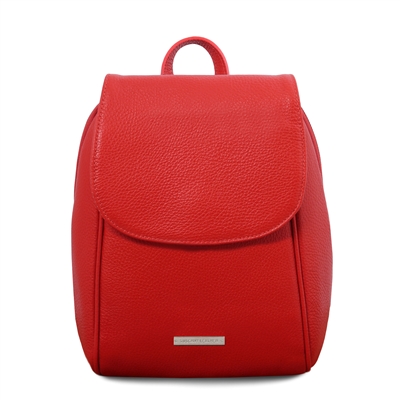 TL141905 Leather Backpack for Women - Red by Tuscany Leather