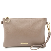 TL142029 Leather Clutch Bag - Taupe by Tuscany Leather