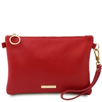 TL142029 Leather Clutch Bag - Red by Tuscany Leather