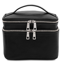 TL142045 Eliot Leather Toiletry Bag - Black by Tuscany Leather