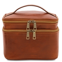 TL142045 Eliot Leather Toiletry Bag - Honey by Tuscany Leather