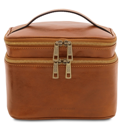 TL142045 Eliot Leather Toiletry Bag - Natural by Tuscany Leather