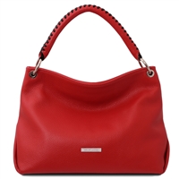TL142087 Soft Leather Handbag for Women - Red by Tuscany Leather