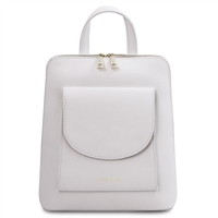 TL142092 Leather Backpack  for Women- White by Tuscany Leather