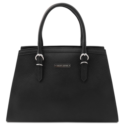 TL142147 Leather Handbag - Black by TL142146 Leather Bucket Bag - Black by Tuscany Leather