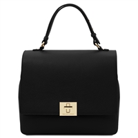 Silene Black Leather Handbag by Tuscany Leather
