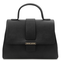 TL142156 Black Leather Handbag by Tuscany Leather