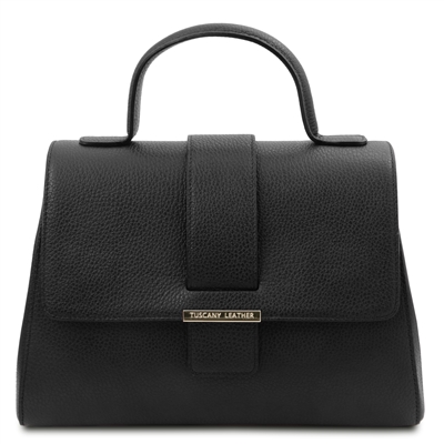 TL142156 Black Leather Handbag by Tuscany Leather