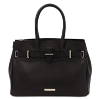 TL142174 Black Leather Handbag by Tuscany Leather
