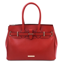 TL142174 Red Leather Handbag by Tuscany Leather
