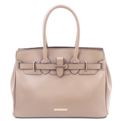 TL142174 Nude Leather Handbag by Tuscany Leather