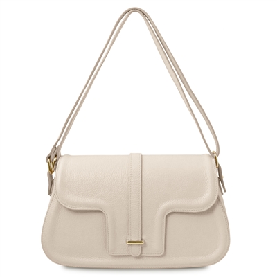 TL142209 Tala Leather Shoulder Bag - Beige by Tuscany Leather