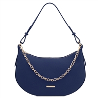 TL142227 Laura Leather Shoulder Bag for Women in Dark Blue by Tuscany Leather